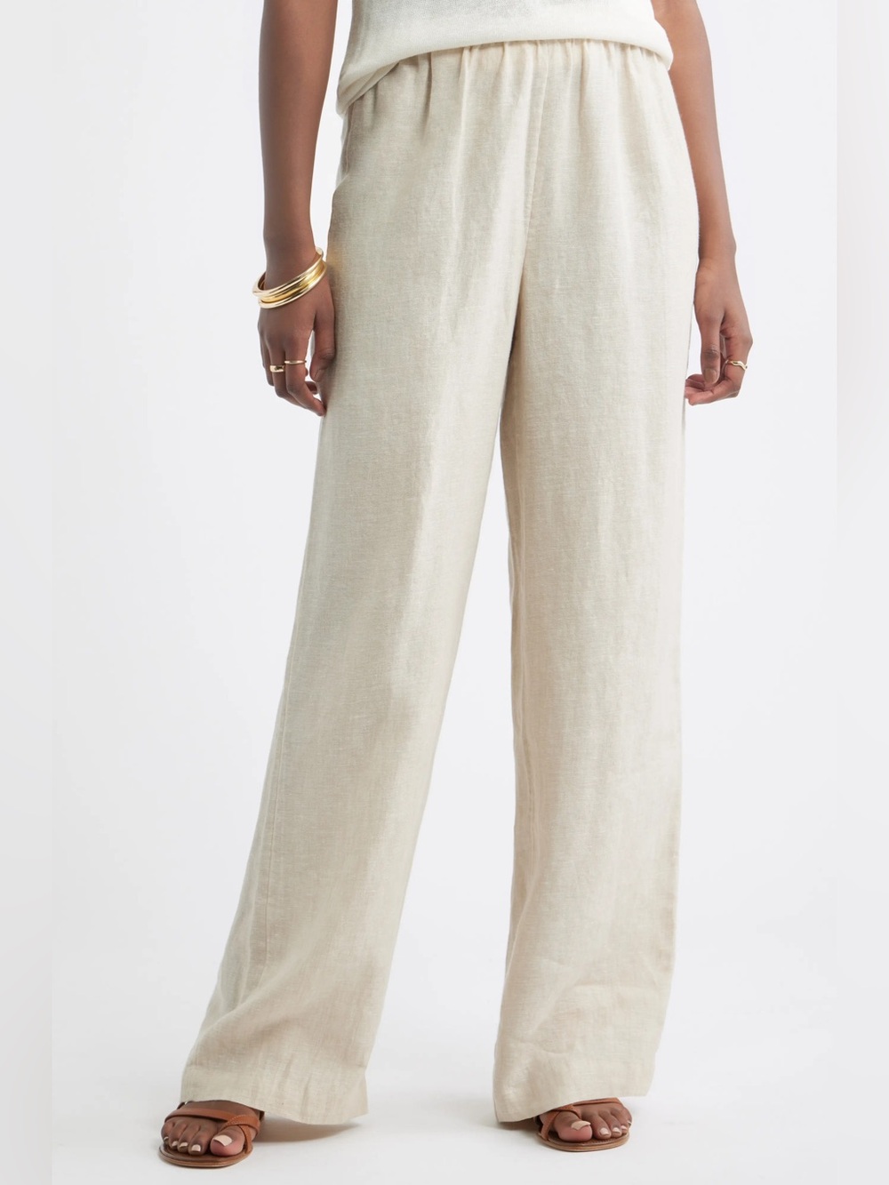CASLON - Linen Striped Wide Leg Pants Sz XL